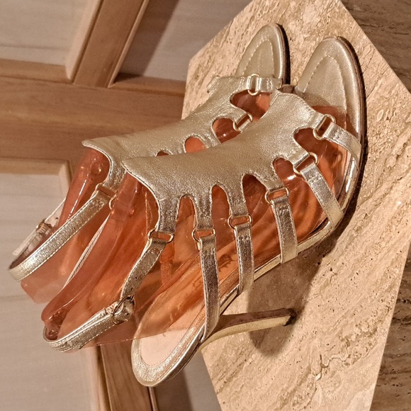 L.A.M.B Y2K gold gladiator sandals 8 - Picture 3 of 8